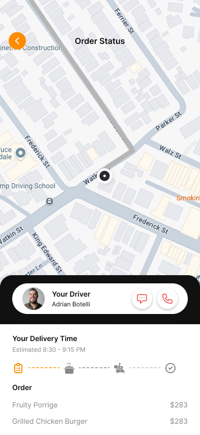 Delivery Status App UI